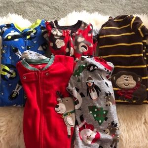 Five 18 Month Carter’s footie PJs
